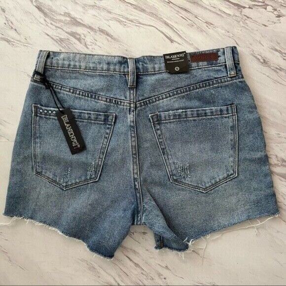 Blank NYC Bahama Mama Denim Shorts Jorts Cut Off Distressed Summer Size 27 NWT - Picture 12 of 12